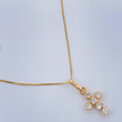 Set Cadena y Dije Veneciana + Cruz 1.45gr / 17 3/4 in / 1mm Oro Amarillo 18K %