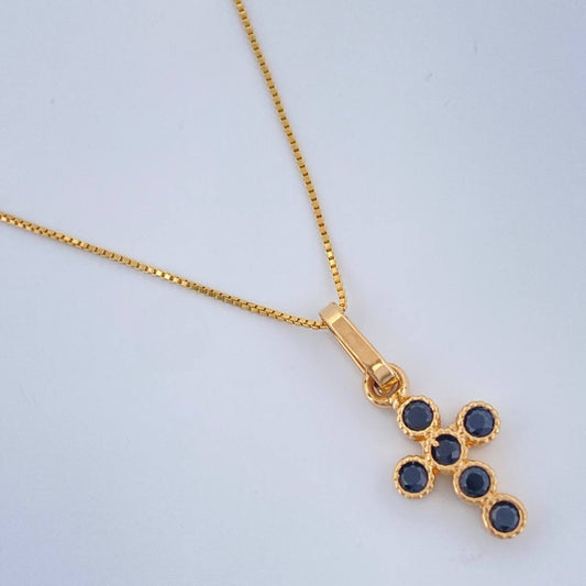 Set Cadena y Dije Veneciana + Cruz 1.7gr / 18 in / 1mm Oro Amarillo 18K %