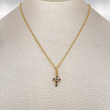 Set Cadena y Dije Lazo + Cruz 1.55gr / 17 3/4 in / 1.2mm Oro Amarillo 18K &