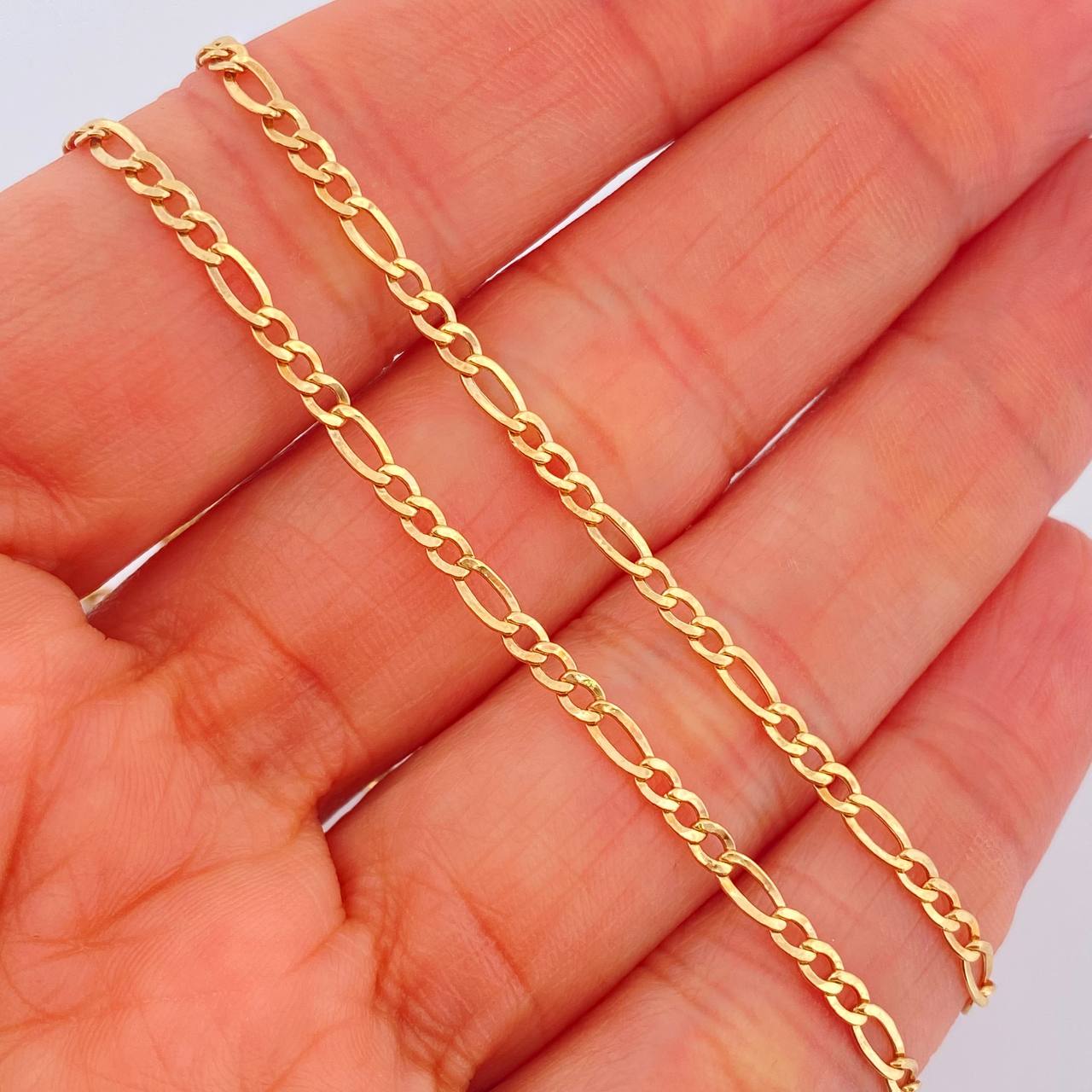 Cadena Figaro 3.8gr / 24 1/2 in / 2.5mm Oro Amarillo +1 18K %