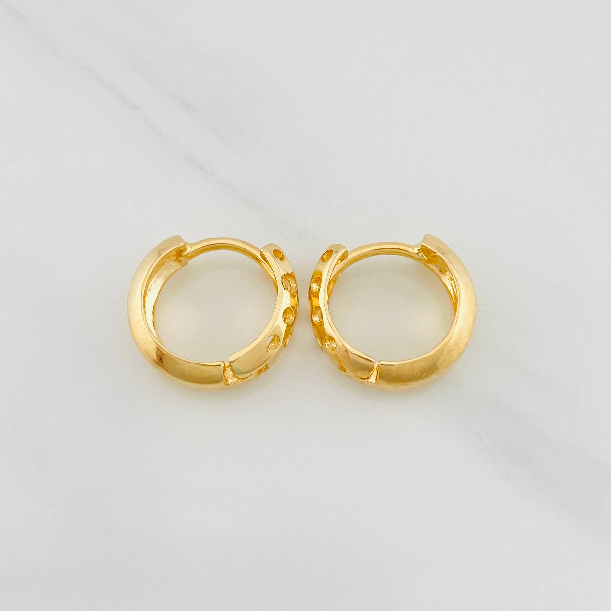 Candongas Ponsy 3.25g / 1/2 in Oro Amarillo 18K