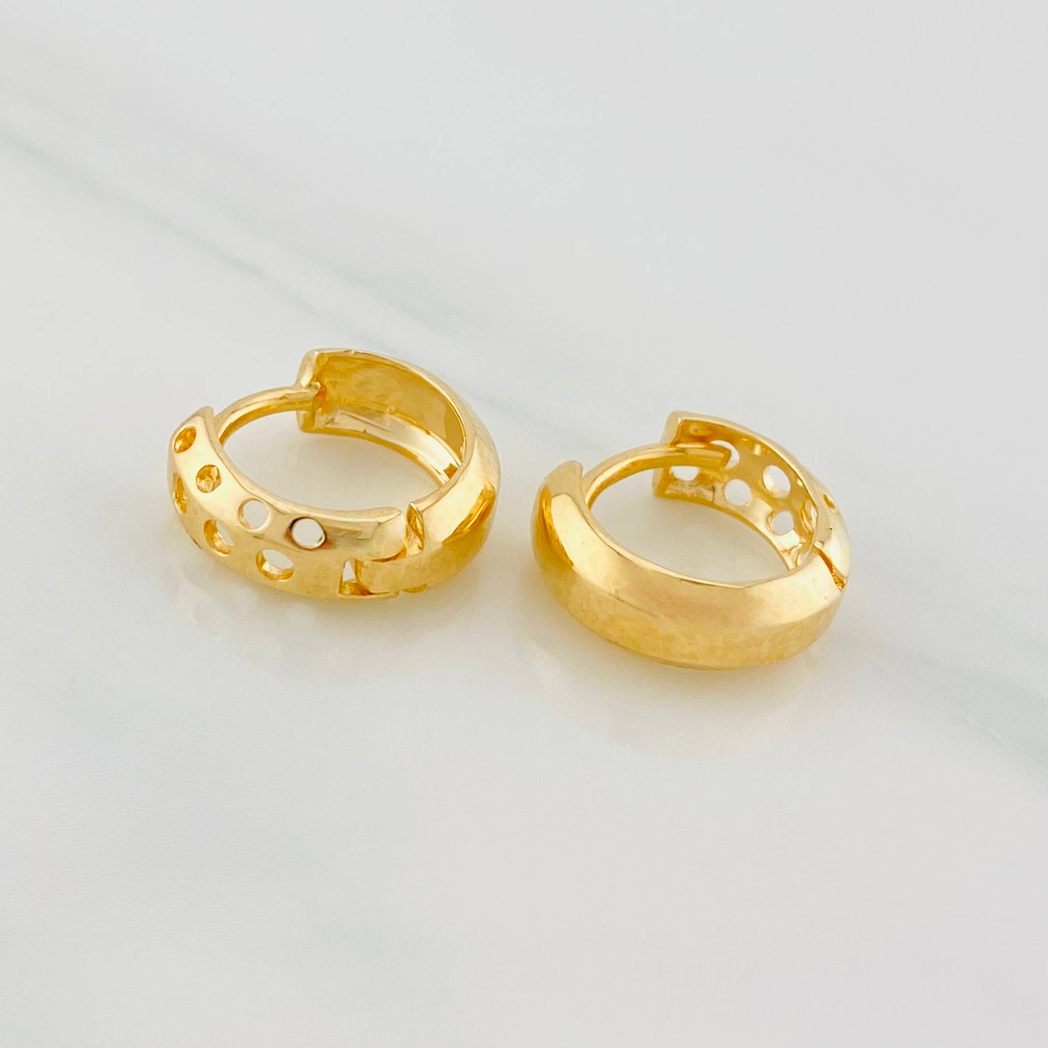 Candongas Ponsy 3.25g / 1/2 in Oro Amarillo 18K