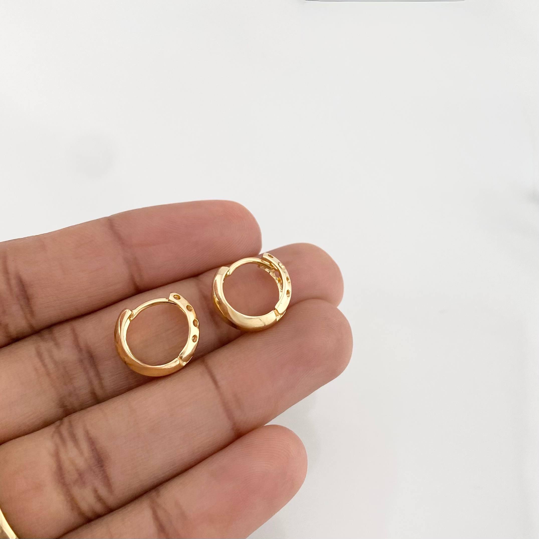 Candongas Ponsy 3.25g / 1/2 in Oro Amarillo 18K