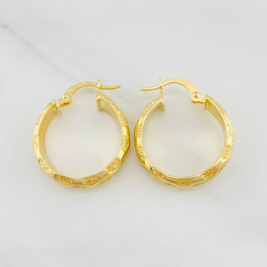 Hoop Earrings Lary 2.85g / 3/4 in Yellow Gold 18K