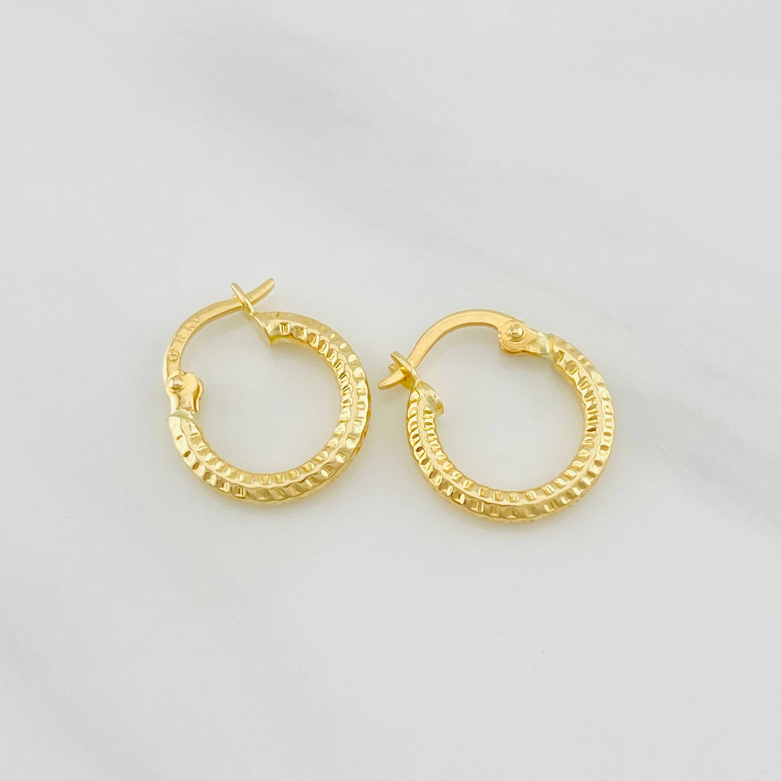 Candongas Cleo 1.1g / 1/2 in Oro Amarillo 18K