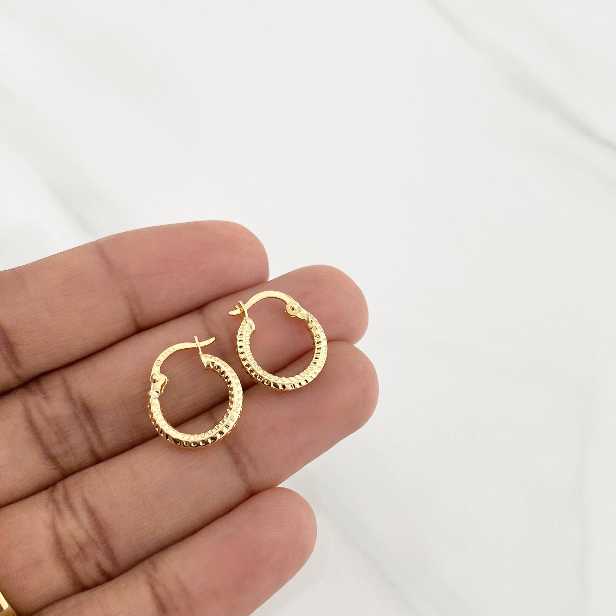 Candongas Cleo 1.1g / 1/2 in Oro Amarillo 18K