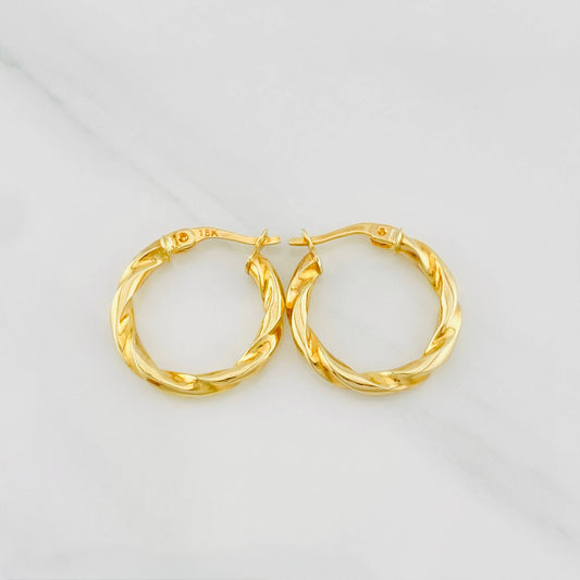 Hoop Earrings Derek 1.8g / 3/4 in Yellow Gold 18K