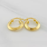 Candongas Ciri Rayadas 1.2g / 1/2 in Oro Amarillo 18K