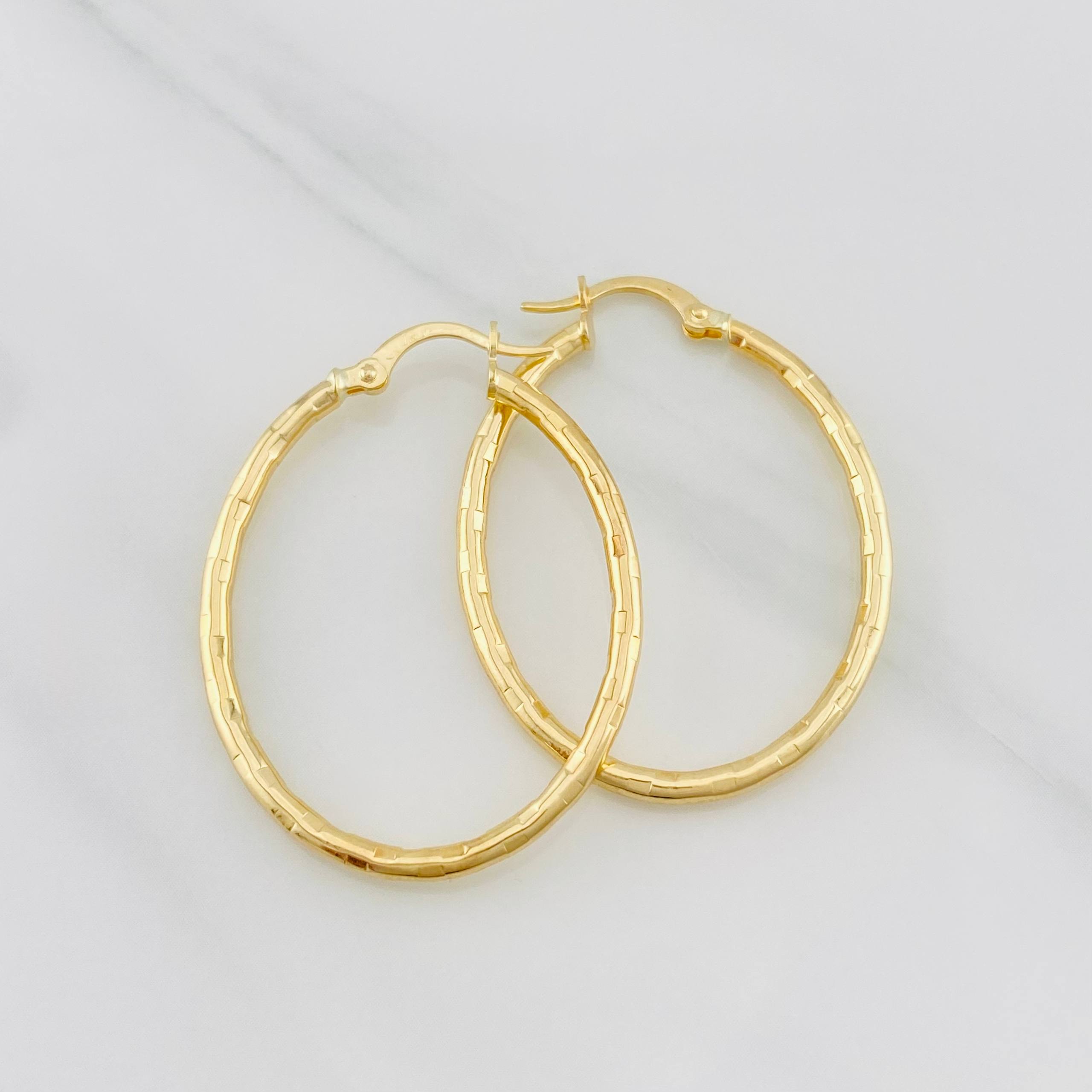 Candongas Lucero Ovaladas 1.95g / 1 1/2 in Oro Amarillo 18K