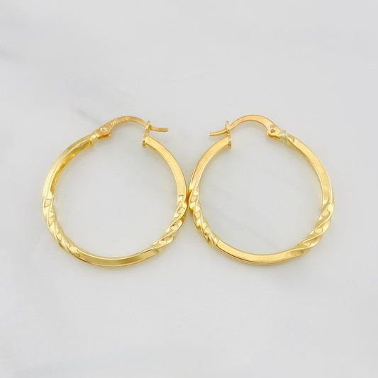 Hoop Earrings Megan 1.8g / 1 in Yellow Gold 18K