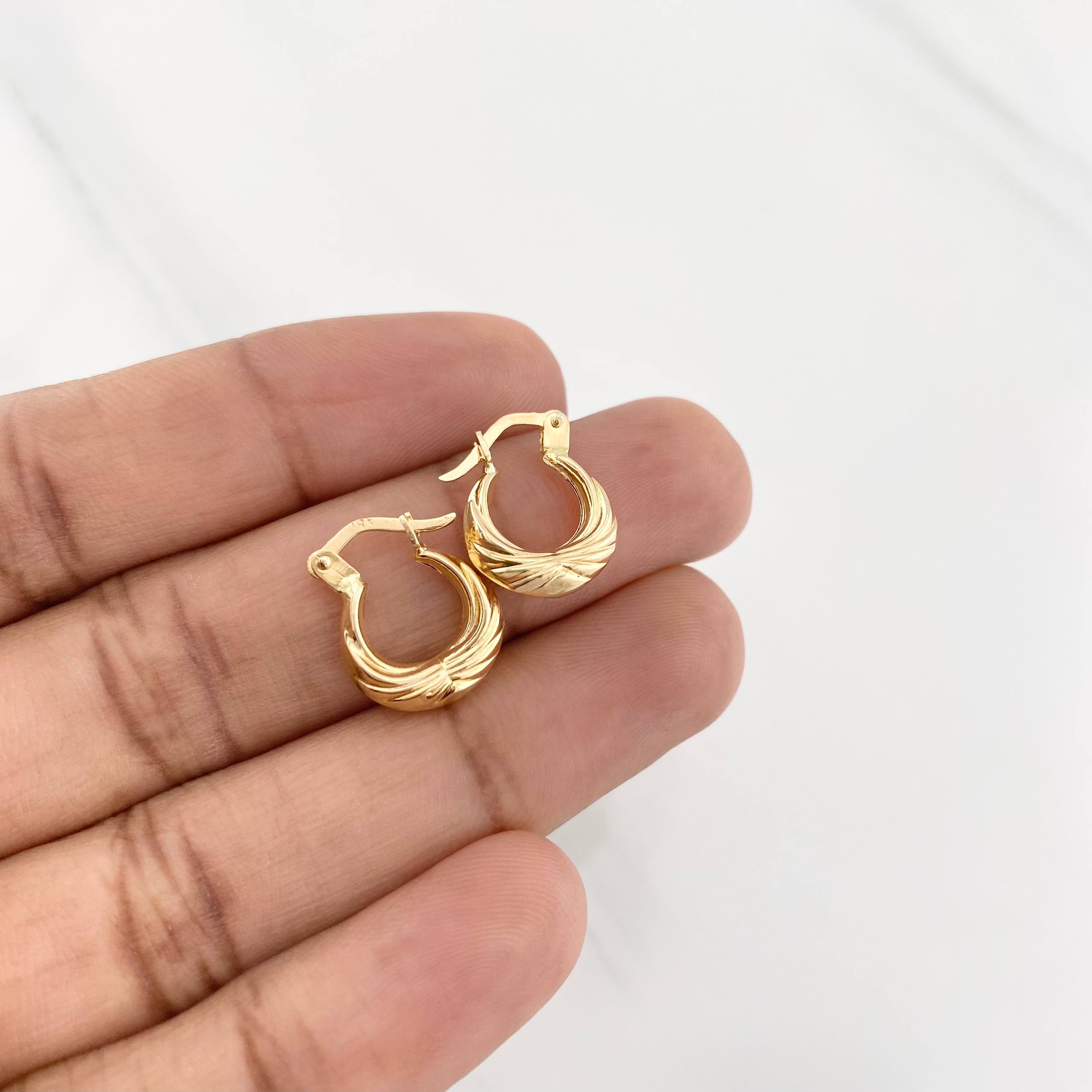 Candongas Bolso 1.2g / 1/2 in Oro Amarillo 18K