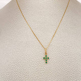 Set Chain and Pendant Venetian + Cross 1.65gr / 18 in / 0.55mm Yellow Gold 18K &