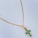 Set Chain and Pendant Venetian + Cross 1.65gr / 18 in / 0.55mm Yellow Gold 18K &