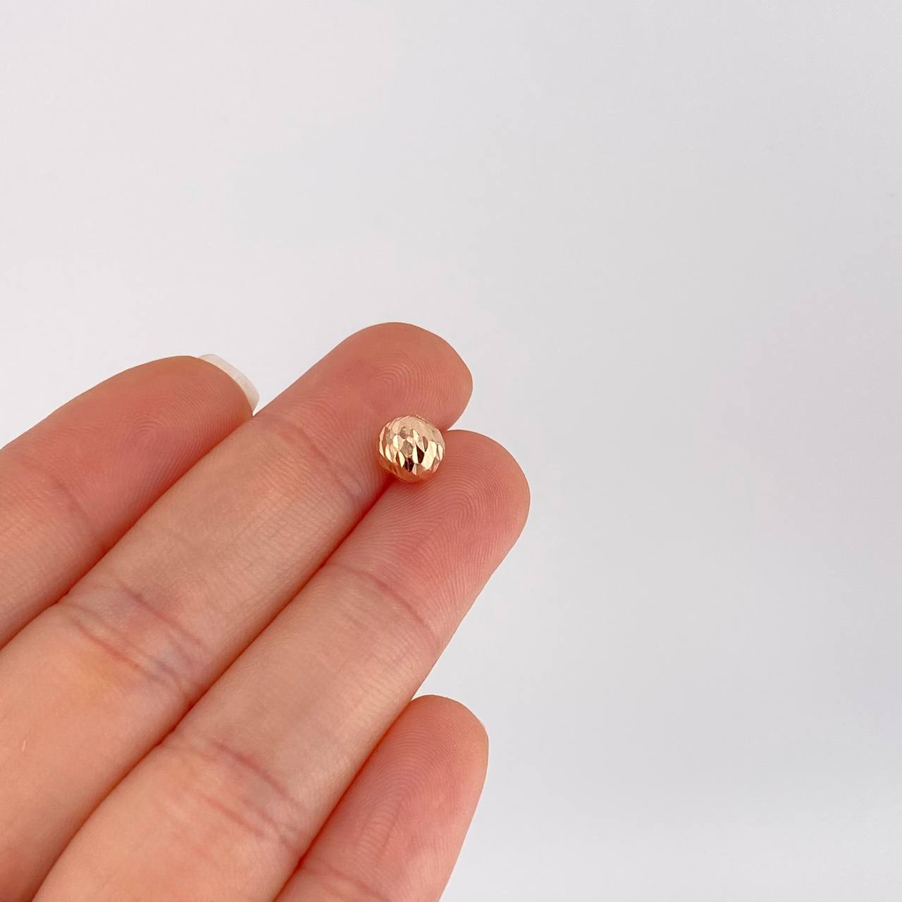 Diamond Cut Bead 7mm 18K Rose Gold