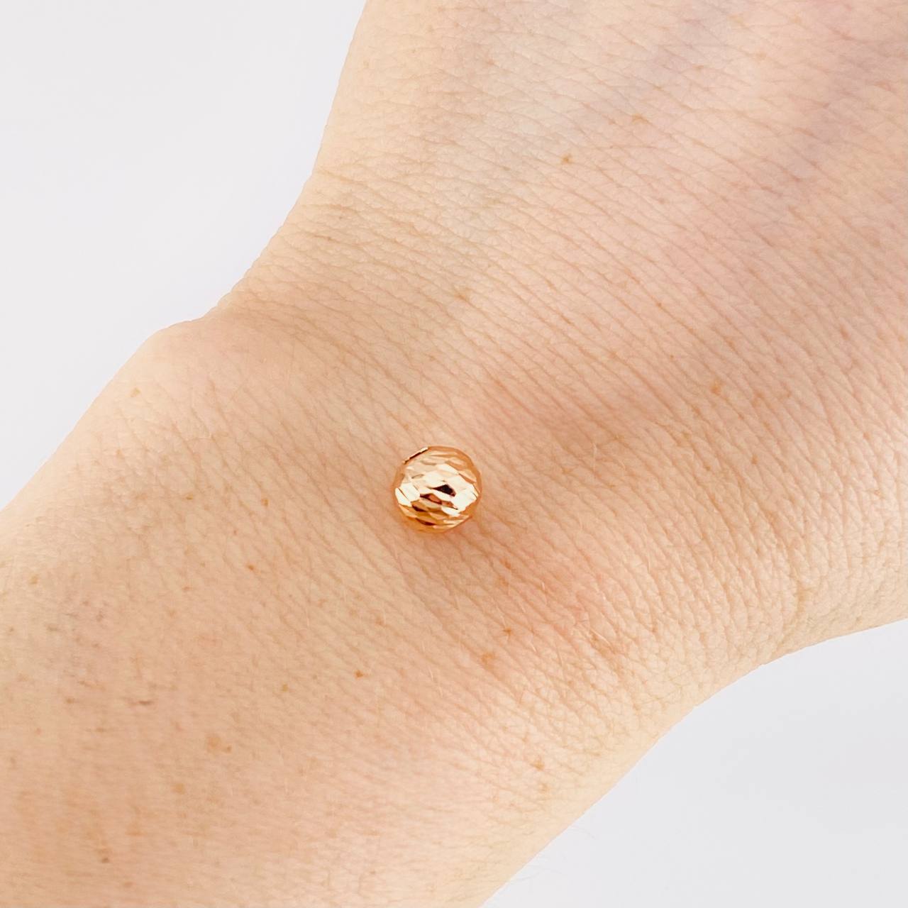 Diamond Cut Bead 7mm 18K Rose Gold