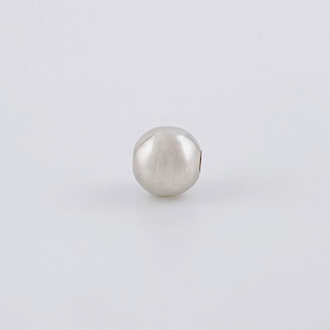 Bead Plain 7mm White Gold 18K