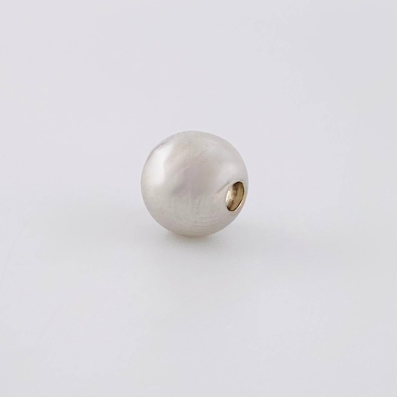 Bead Plain 7mm White Gold 18K