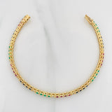 Pulso Tennis Dm 55pts Esm 80pts Zaf 80pts Rub 80pts 10.95g / 7 in / 2.84mm Oro Amarillo 18K