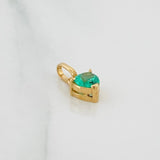 Dije Corazon Esmeralda 0.59pts 0.75g / 1/2 in Oro Amarillo 18K