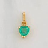 Dije Corazon Esmeralda 0.59pts 0.75g / 1/2 in Oro Amarillo 18K