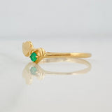 Anillo Corazones Esmeralda 0.1pts 1.1g / T7 Oro Amarillo 18K