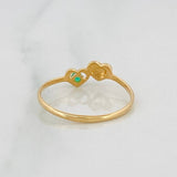 Anillo Corazones Esmeralda 0.1pts 1.1g / T7 Oro Amarillo 18K