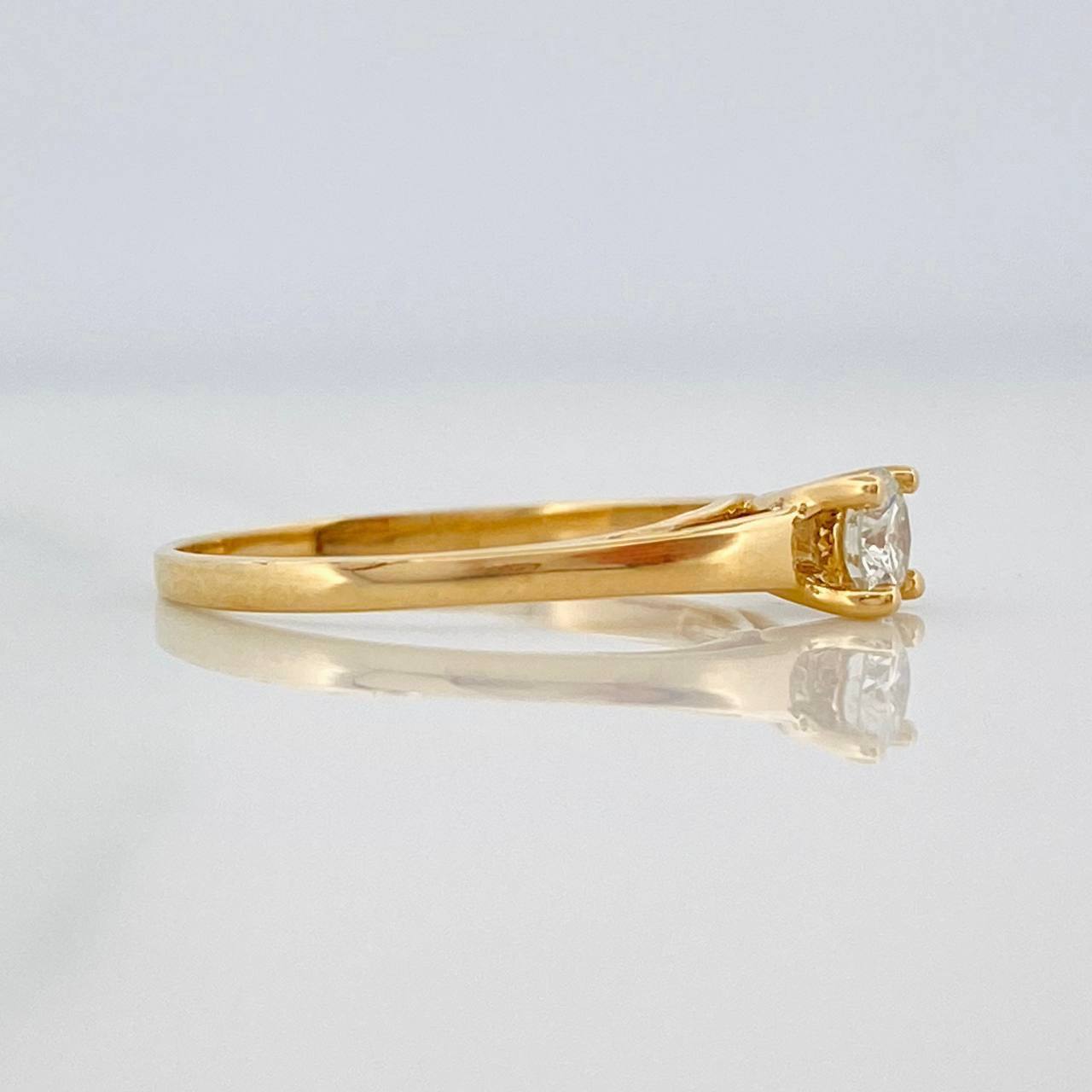 Anillo Solitario Moinsanita Diamante 25pts 1.35g / T5 3/4 Oro Amarillo 18K