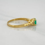 Emerald Square Ring 33pts 2.85g / T8 Yellow Gold 18K