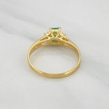 Emerald Square Ring 33pts 2.85g / T8 Yellow Gold 18K