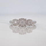 Trio Diamond Ring 42pts 2.55g / T6 1/2 18K White Gold