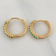Hoop Earrings Flower Emeralds 24pts Diamond 2pts 2.25g / 1/2 in 18K Yellow Gold