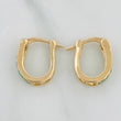 Hoop Earrings Carril Emeralds 50pts 2.5g / 1/2 in Yellow Gold 18K