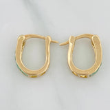 Hoop Earrings Carril Emeralds 50pts 2.5g / 1/2 in Yellow Gold 18K