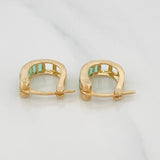 Hoop Earrings Carril Emeralds 50pts 2.5g / 1/2 in Yellow Gold 18K
