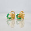Stud Earrings Heart Emeralds 24pts 4.5g / in / 8.4mm Yellow Gold 18K