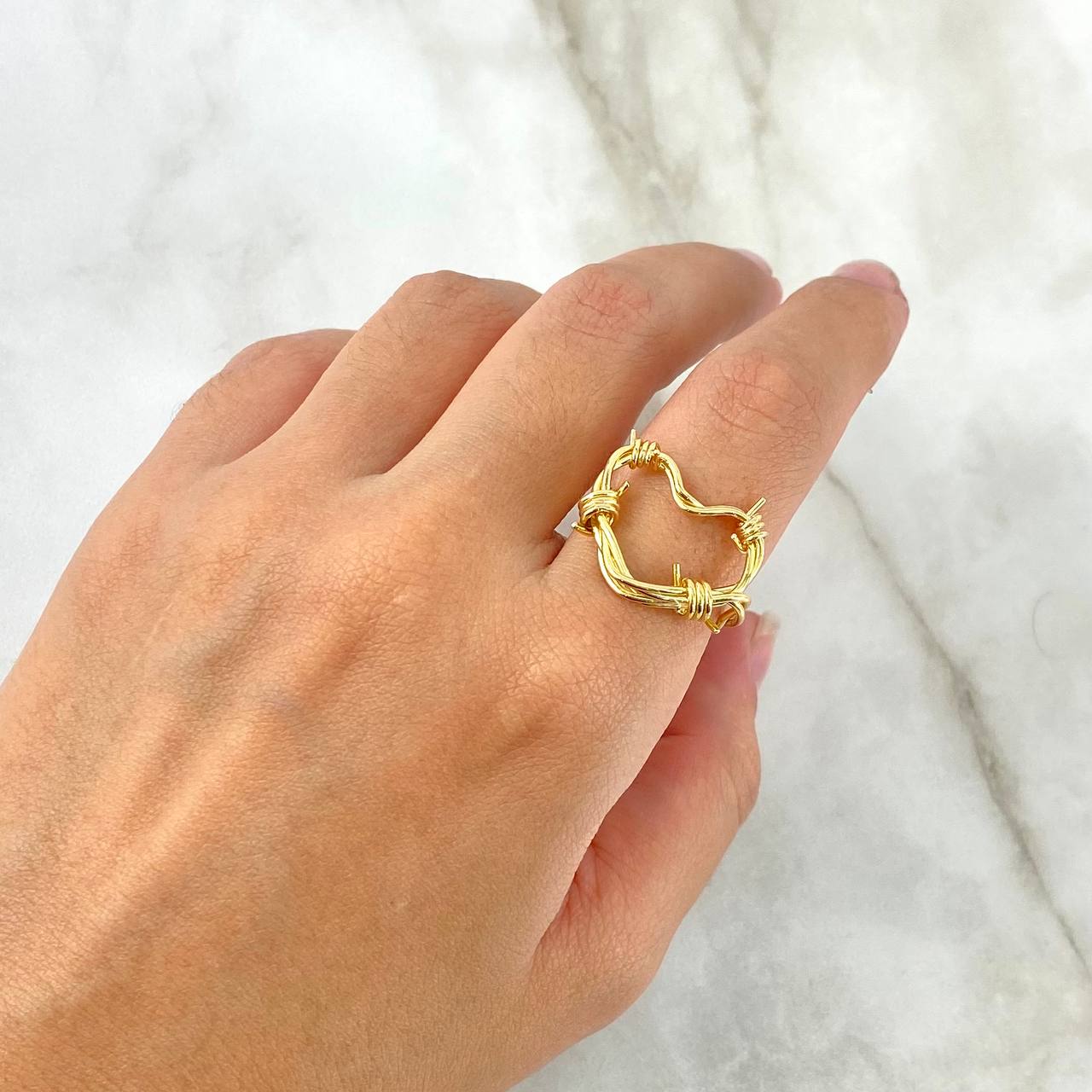Ring Wired Heart 4.35gr / T8 3/4 / 18K Yellow Gold *