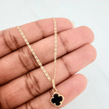 Set Flat Mariner Chain + Clover Pendant / 2.75gr / 19 3/4 in Three Golds 18K