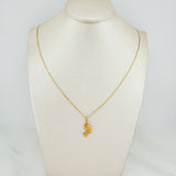 Set Cadena Escalera Plana + Dije Cleopatra / 2.1gr / 19 3/4 in Tres Oros 18K