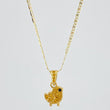 Set Cadena Escalera Plana + Dije Pajarito / 2.65gr / 19 3/4 in Tres Oros 18K