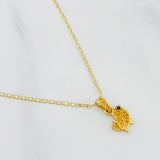 Set Cadena Escalera Plana + Dije Pajarito / 2.65gr / 19 3/4 in Tres Oros 18K