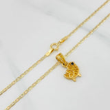 Set Cadena Escalera Plana + Dije Pajarito / 2.65gr / 19 3/4 in Tres Oros 18K