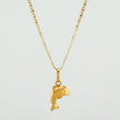 Set Cadena Escalera Plana + Dije Delfin / 2.15gr / 19 3/4 in Tres Oros 18K