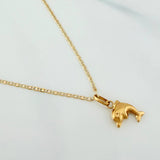 Set Cadena Escalera Plana + Dije Delfin / 2.15gr / 19 3/4 in Tres Oros 18K