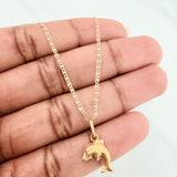 Set Cadena Escalera Plana + Dije Delfin / 2.15gr / 19 3/4 in Tres Oros 18K
