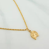 Rope Chain Set + Horse Shoe Pendant / 1.7gr / 23 3/4 in 18K Yellow Gold