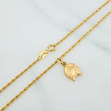 Rope Chain Set + Horse Shoe Pendant / 1.7gr / 23 3/4 in 18K Yellow Gold