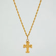 Set Rope Chain + Pendant Cross / 1.55gr / 23 3/4 in Yellow Gold 18K