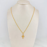 Set Rope Chain + Pendant Cross / 1.55gr / 23 3/4 in Yellow Gold 18K