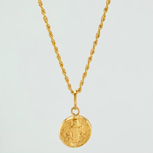 Rope Chain Set + San Benito Pendant / 1.75gr / 23 1/2 in 18K Yellow Gold
