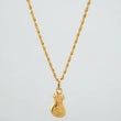 Rope Chain Set + Money Bag Pendant / 1.6gr / 23 1/2 in 18K Yellow Gold